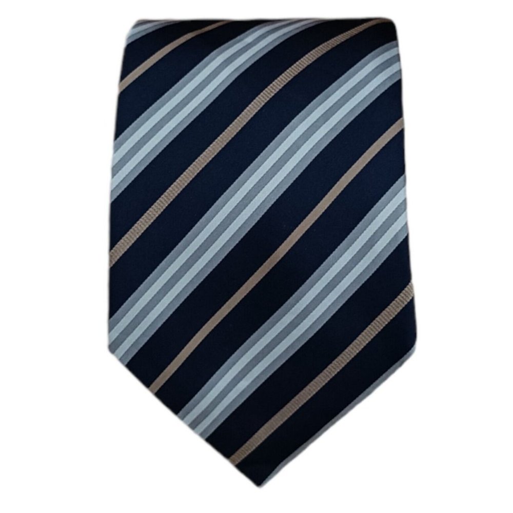 BURBERRY Blue Striped Silk Tie ITALY 60"/ 3.6" EC
